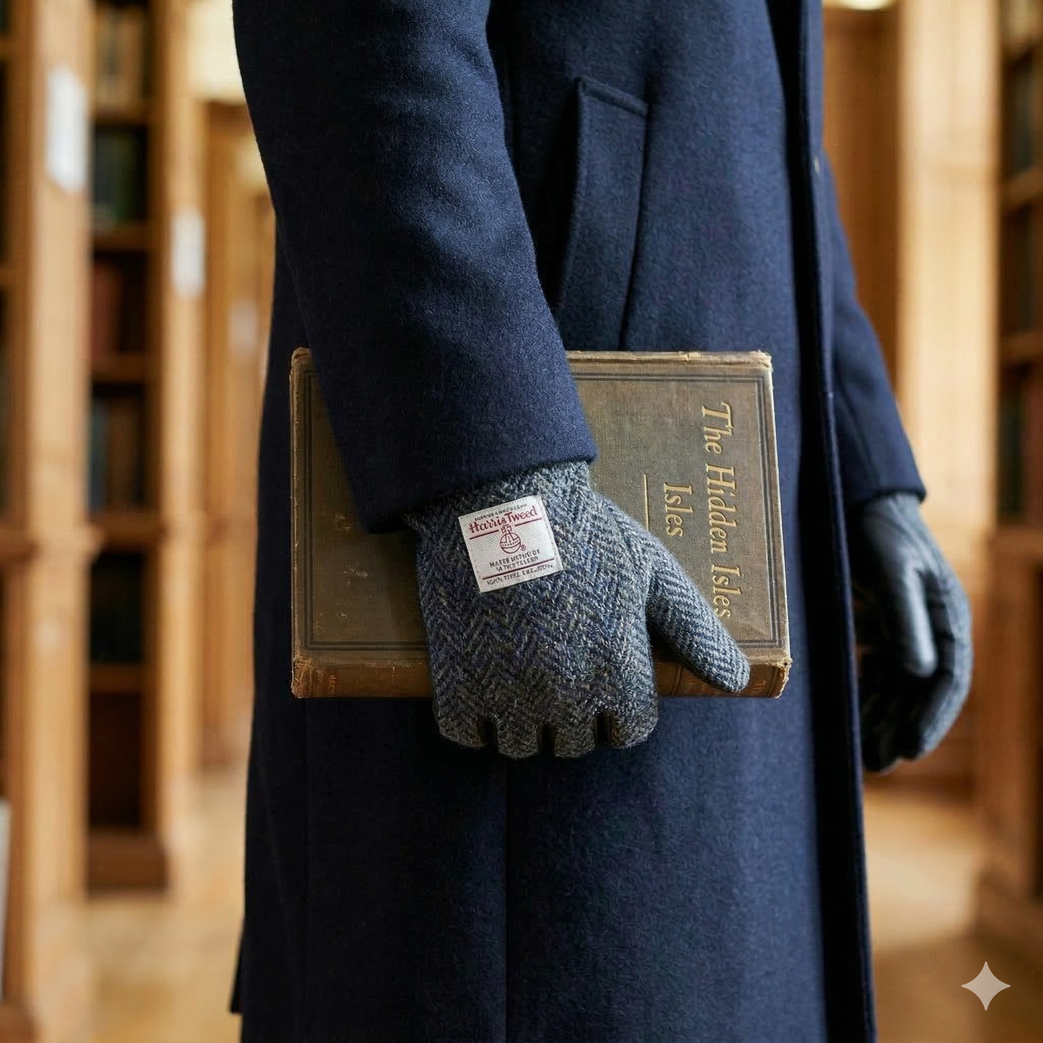 Harris Tweed & Black Leather Men’s Gloves – Luxury Boxed Gift by Glen Appin