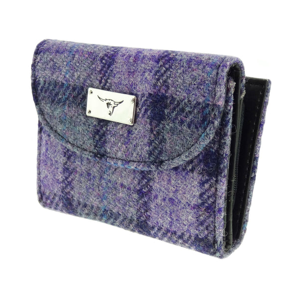 Harris Tweed Short Wallet - Jura Bold Purple Check
