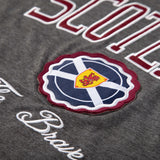 Scotland Applique Tee Charcoal/Maroon