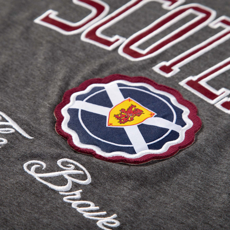 Scotland Applique Tee Charcoal/Maroon