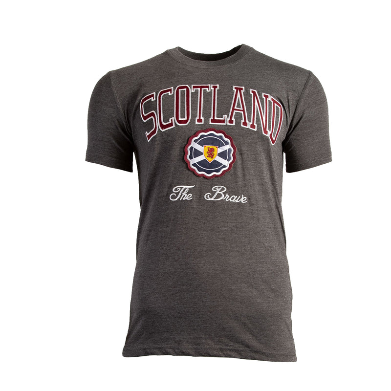 Scotland Applique Tee Charcoal/Maroon