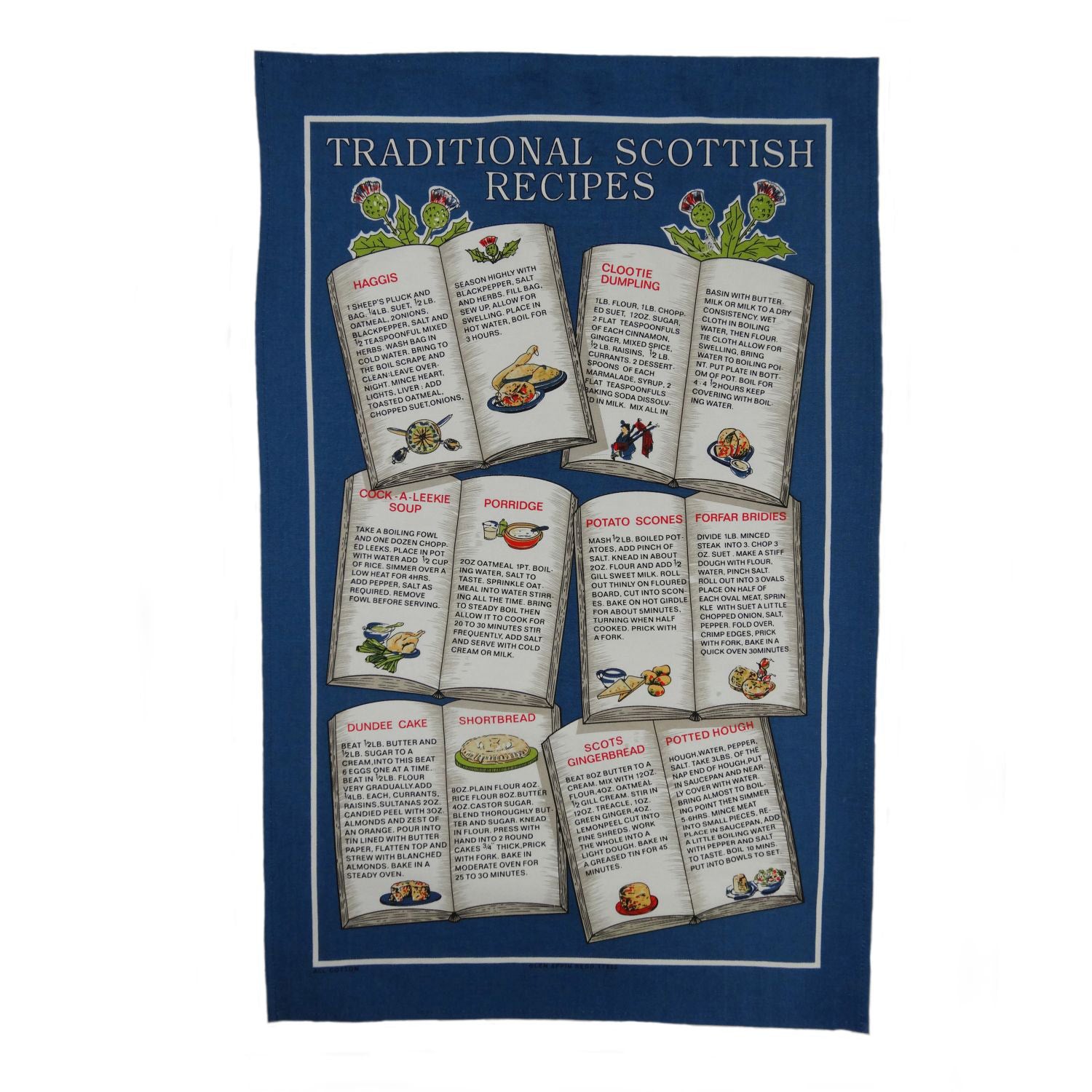 Scottish Recipes Kitchen Tea Towel