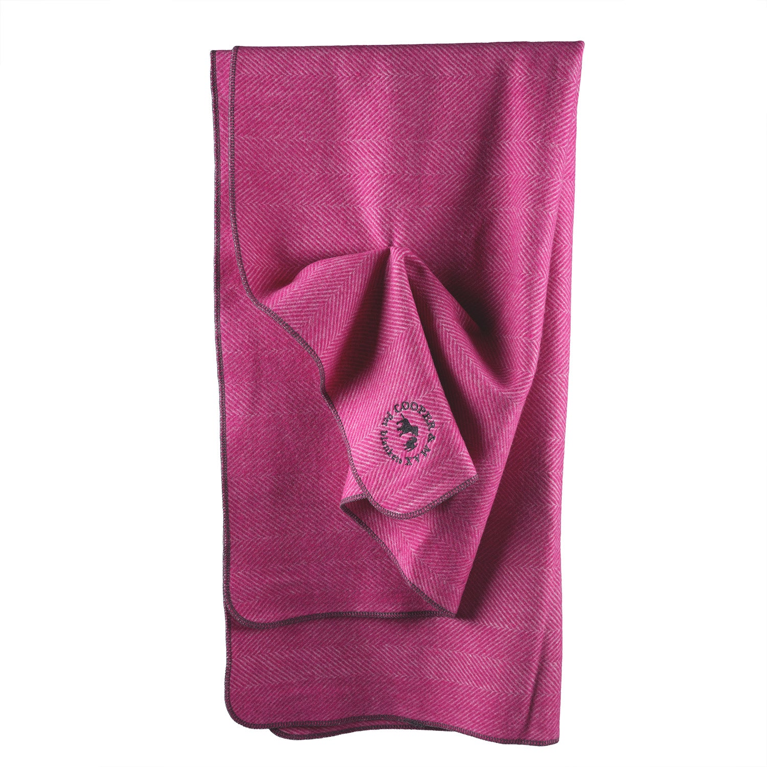 Recycled Wool Herringbone Pet Blanket – 150cm x 90cm - PINK