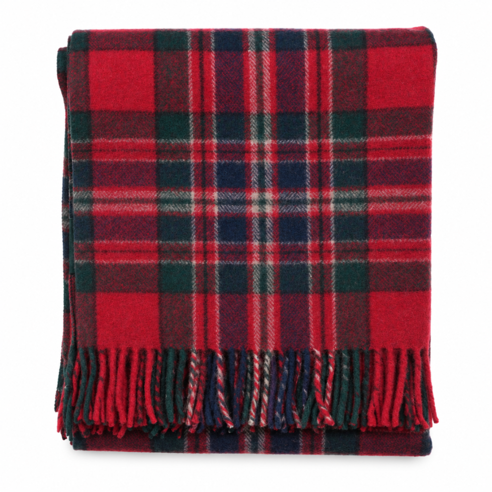 Scottish Tartan Wool-Blend Blanket Throw – Highland Comfort - MACFARLANE