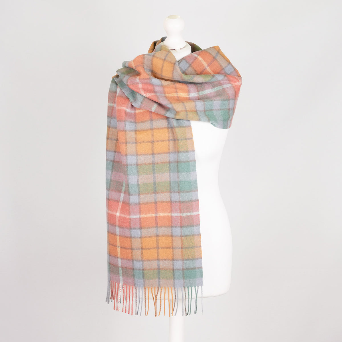 Heritage of Scotland 100% Lambswool Wide Scarf Soft Unisex Winter Wrap - Tartan & Check Designs - BUCHANAN ANTIQUE