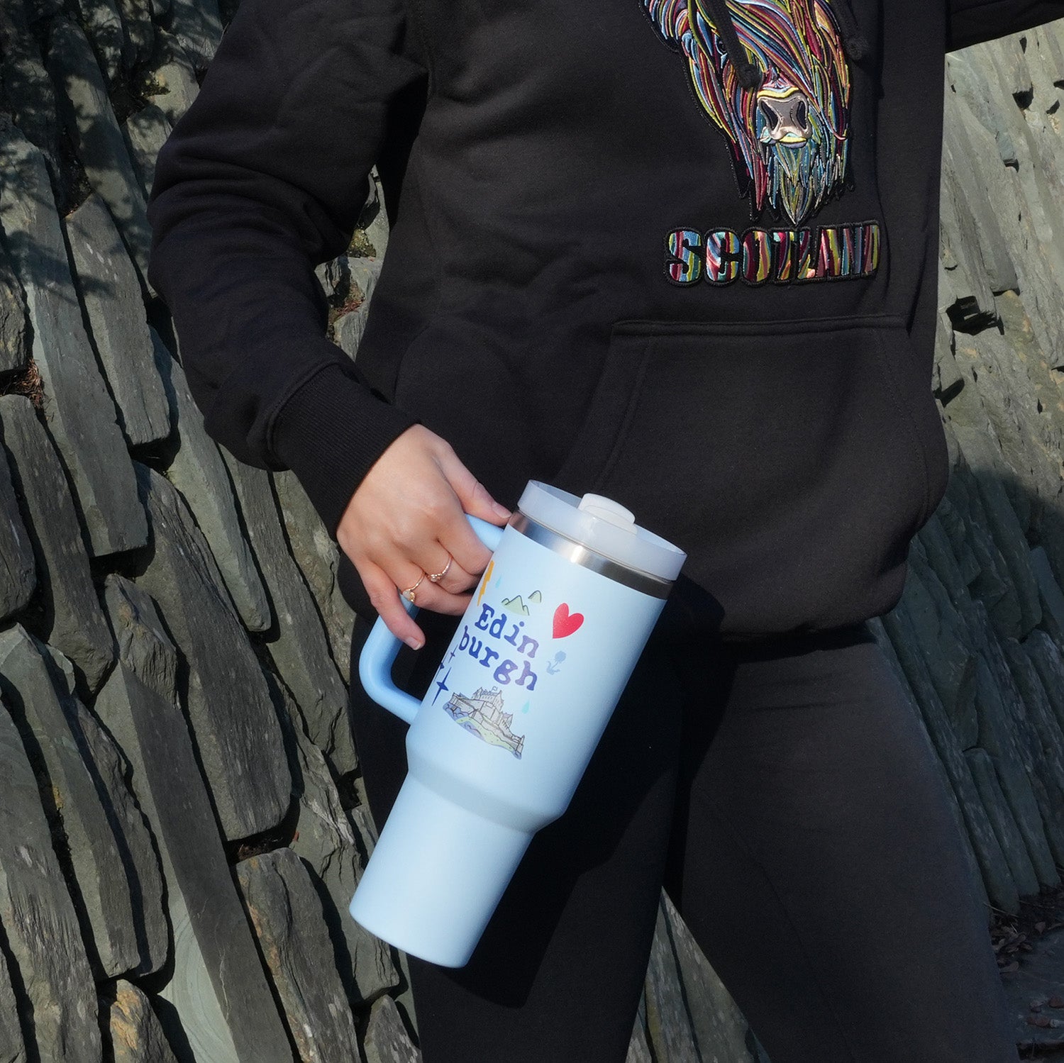 Edinburgh Souvenir 40oz Insulated Cup with Straw