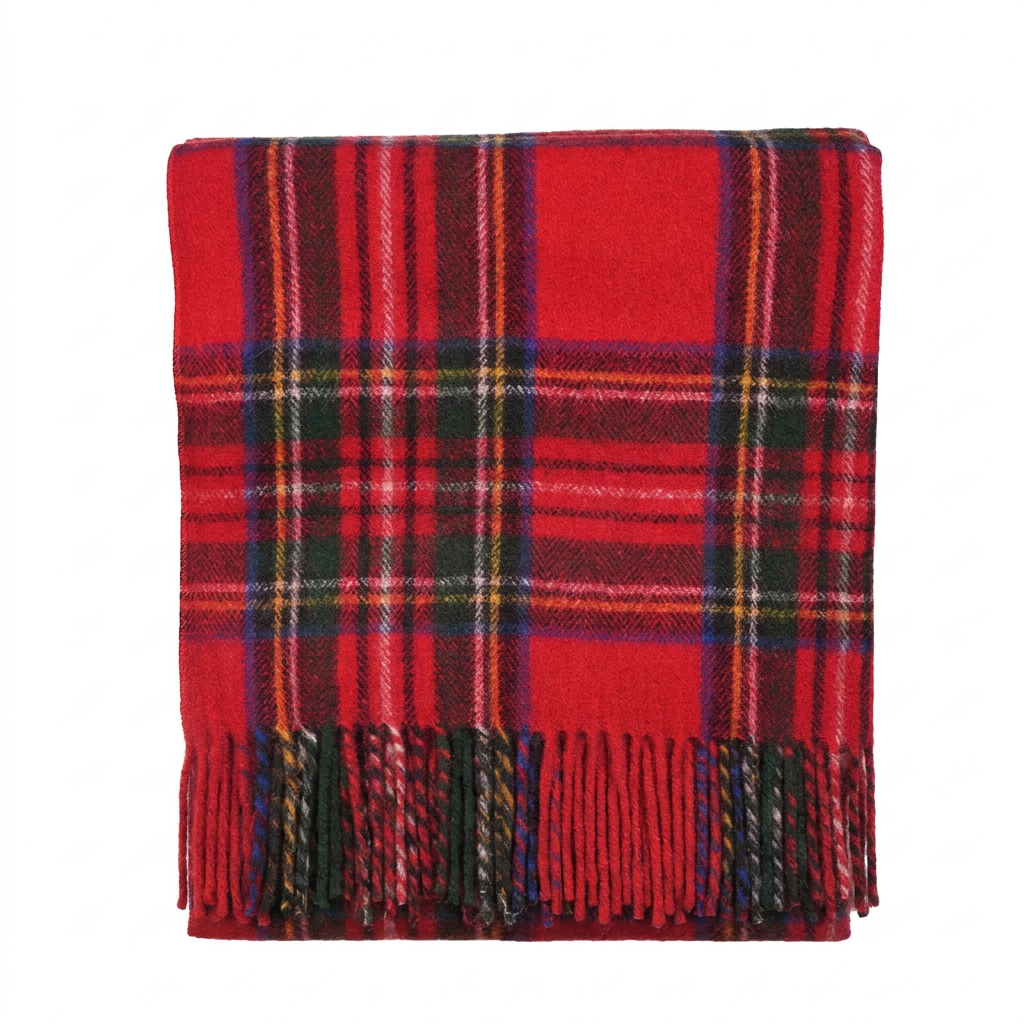 Scottish Tartan Wool-Blend Blanket Throw – Highland Comfort - STEWART  ROYAL