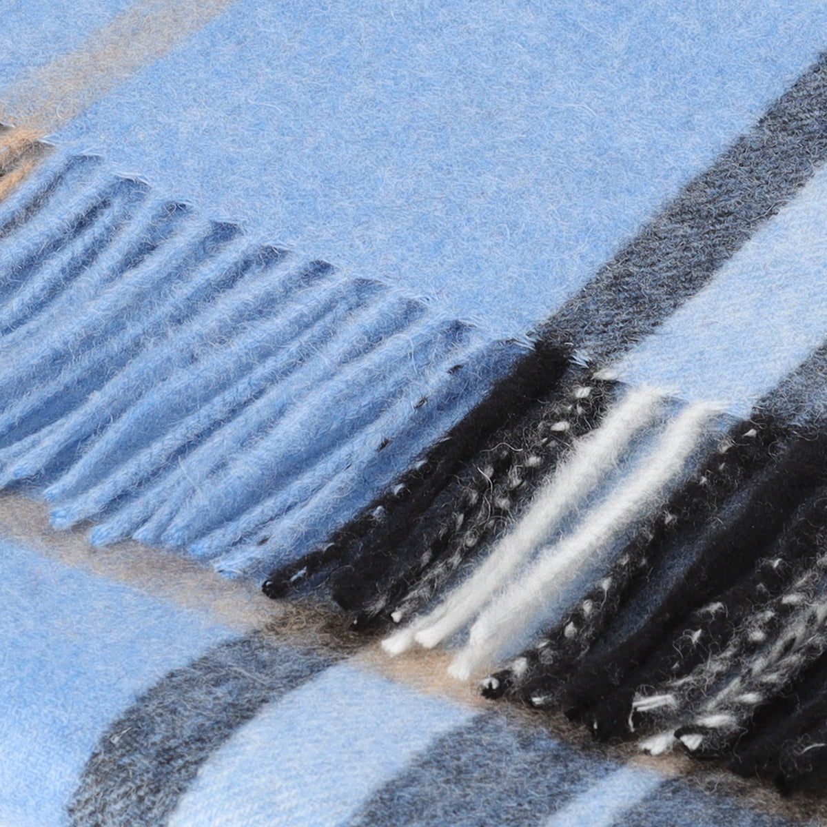 Heritage of Scotland 100% Lambswool Wide Scarf Soft Unisex Winter Wrap - Tartan & Check Designs - ENLARGED OFF CTR SCOTTY THOM DENIM