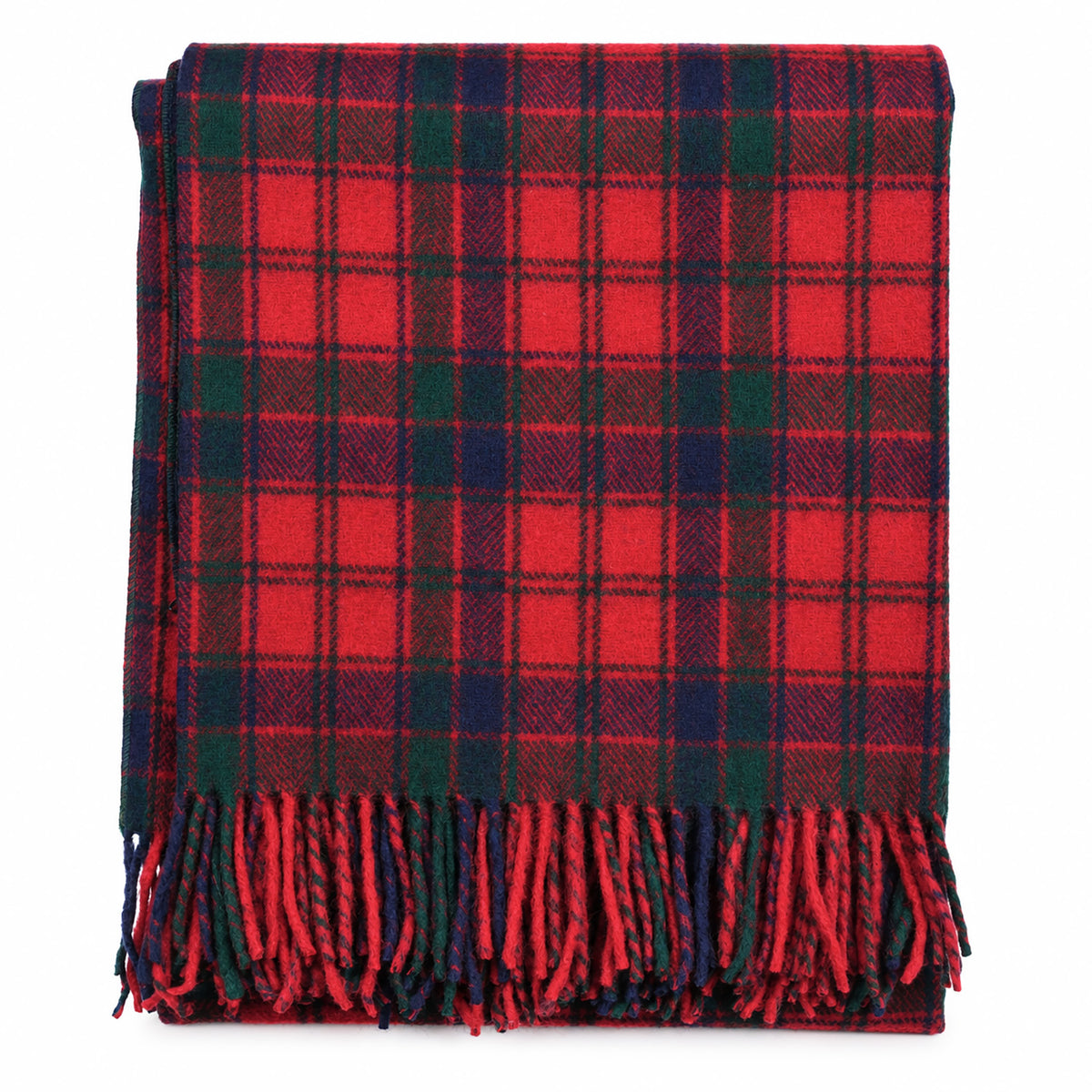 Scottish Tartan Wool-Blend Blanket Throw – Highland Comfort - ROBERTSON RED