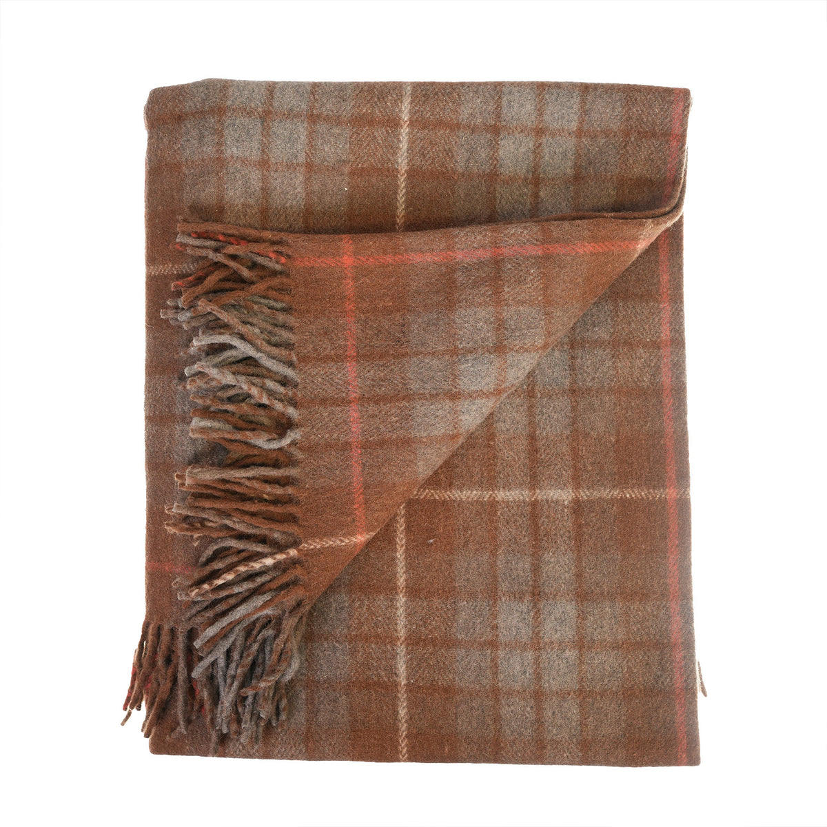 Scottish Tartan Wool-Blend Blanket Throw – Highland Comfort - Highland Wool Blend Tartan Blanket Throw - FRASER HUNTING WEATHERED