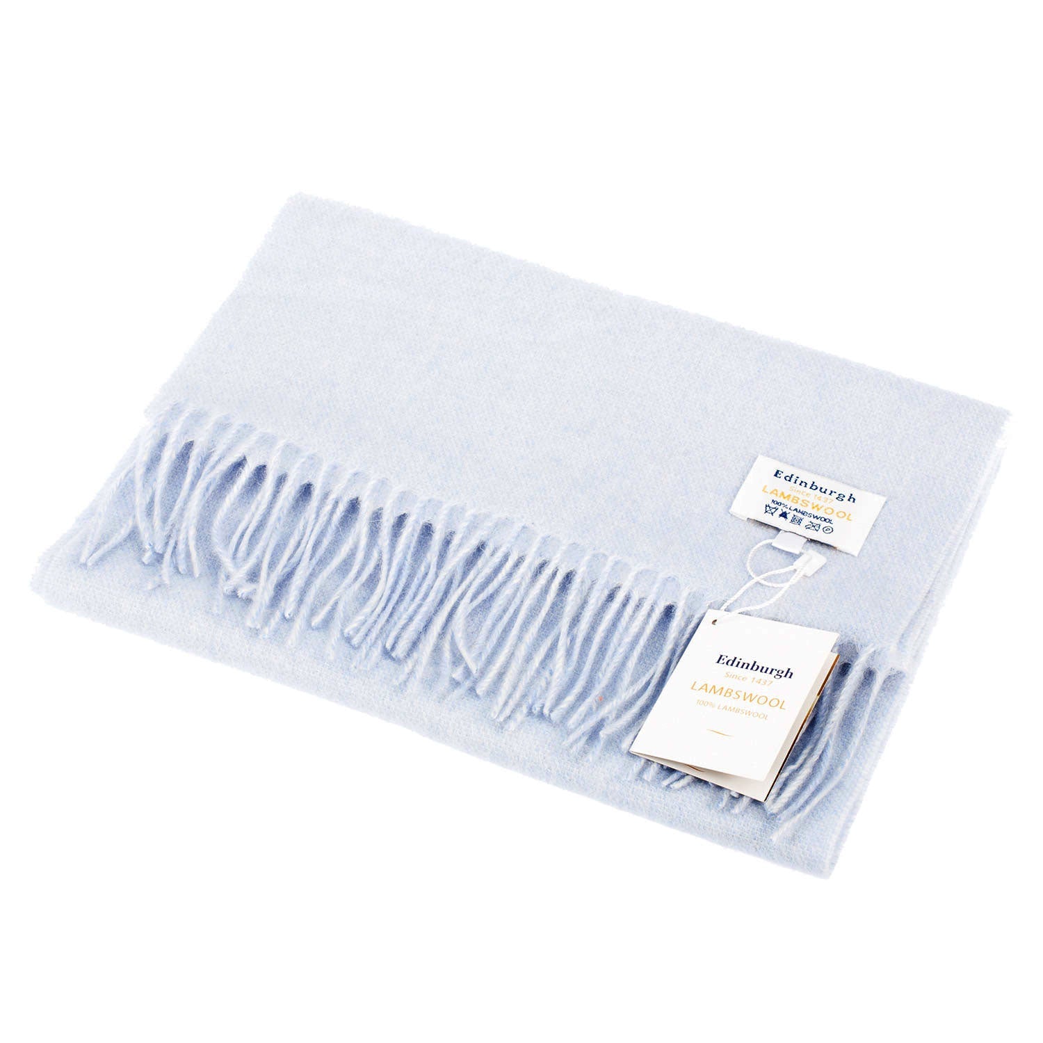 Edinburgh 100% Lambswool Scarf – Premium Soft Wool Wrap - BABY BLUE
