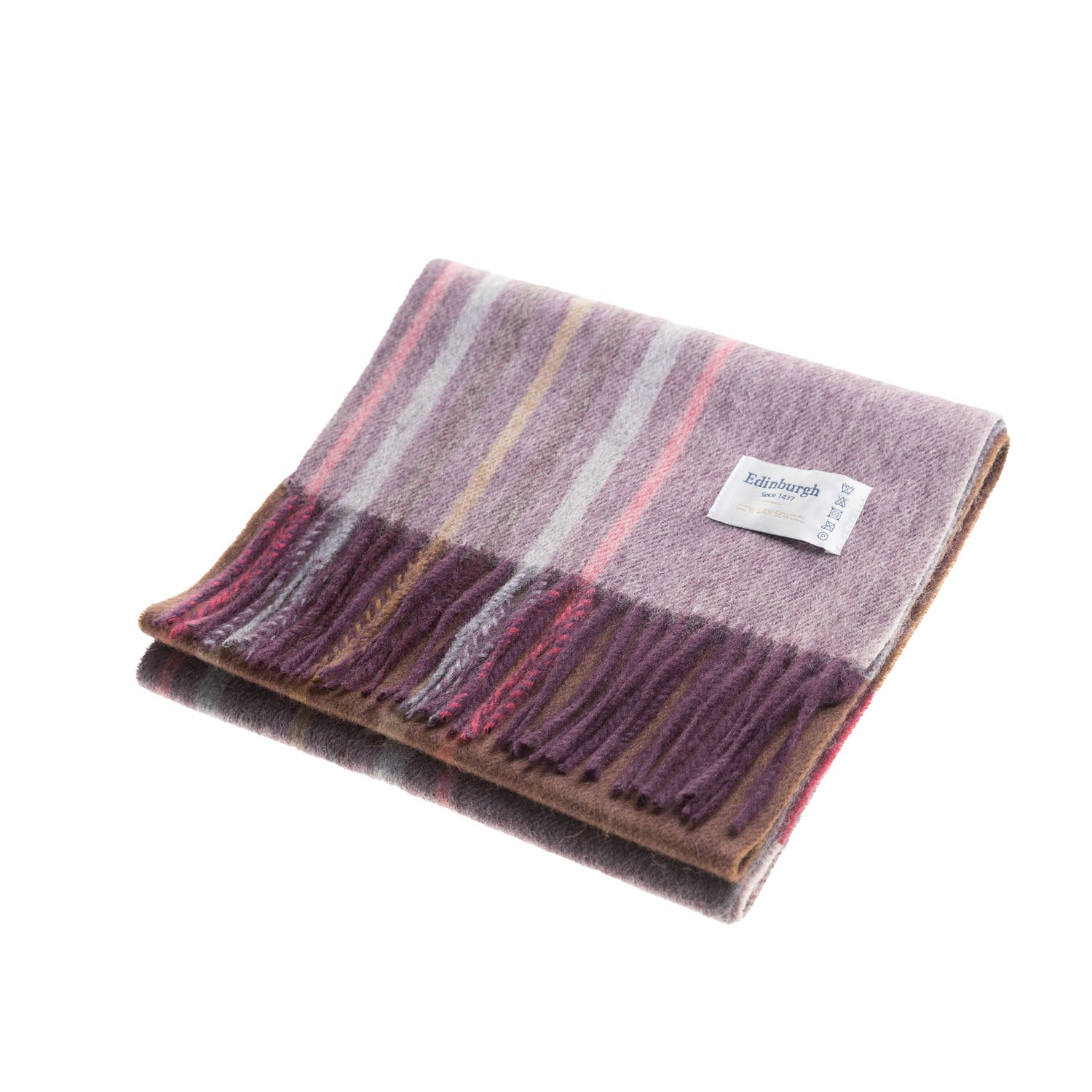 Edinburgh 100% Lambswool Scarf – Premium Soft Wool Wrap - BARCODE CHECK - WINEBERRY