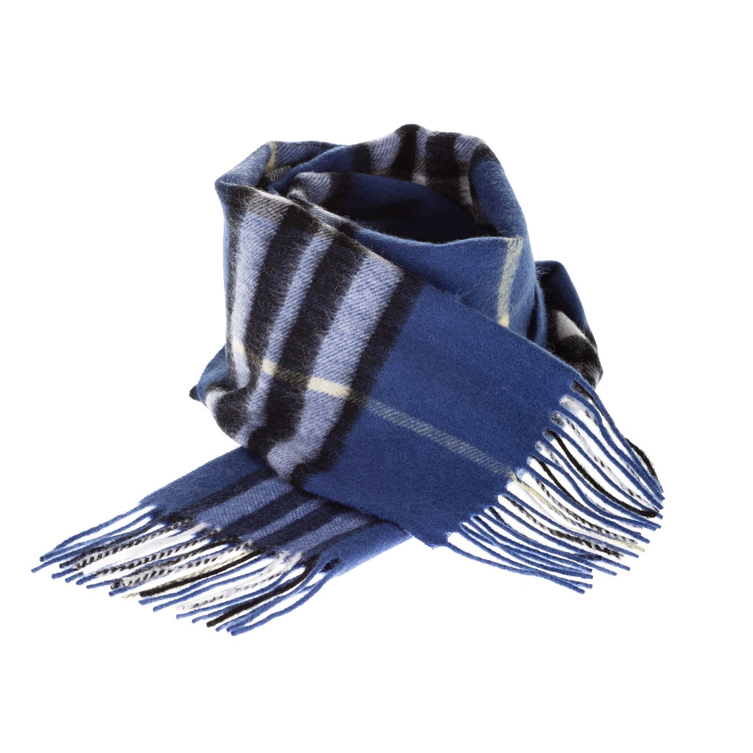 Edinburgh 100% Lambswool Scarf – Premium Soft Wool Wrap - ENLARGED OFF CTR SCOTTY THOM ULTRAMARINE
