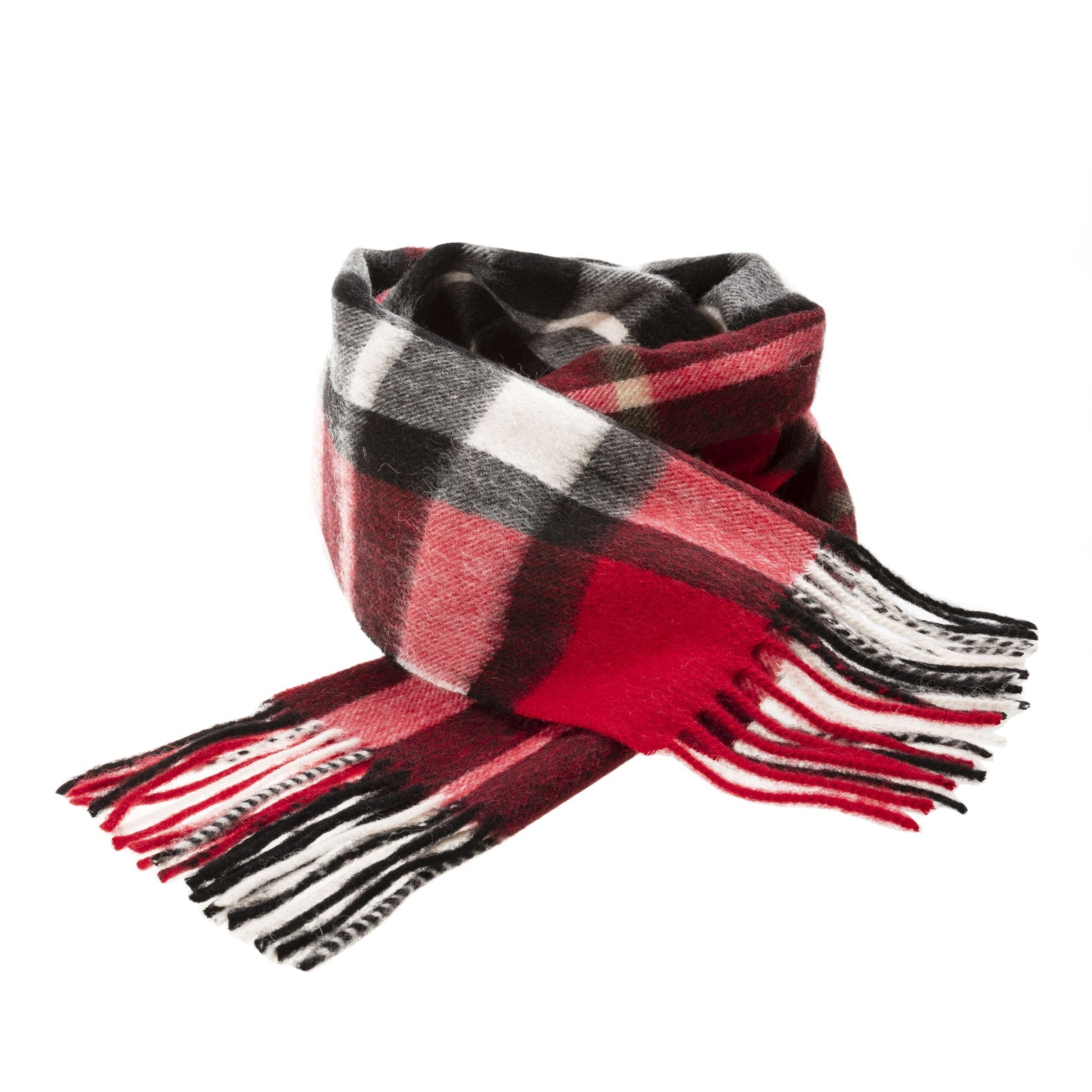 Edinburgh 100% Lambswool Scarf – Premium Soft Wool Wrap - EXPLODED SCOTTY THOMSON RED