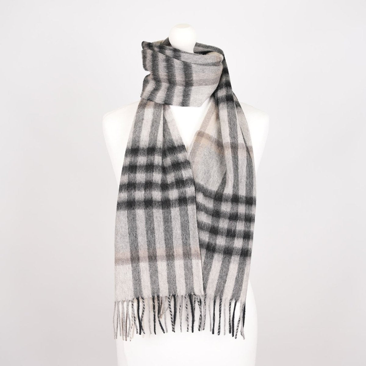 Edinburgh 100% Lambswool Scarf – Premium Soft Wool Wrap - CHEQUER GREY LIGHT YELLOW (24529)