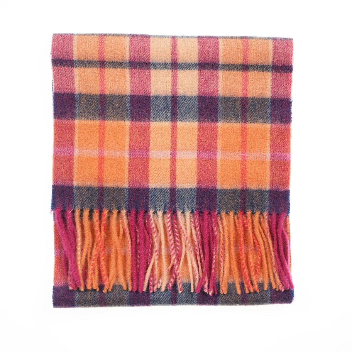 Edinburgh 100% Lambswool Scarf – Premium Soft Wool Wrap - GINGER CHECK
