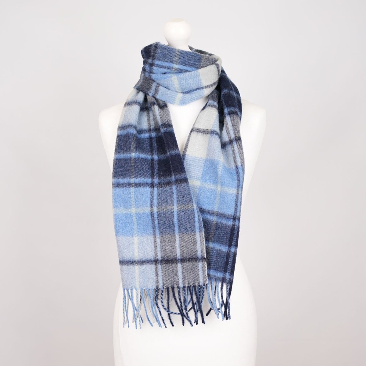 Edinburgh 100% Lambswool Scarf – Premium Soft Wool Wrap - MILL CHECK ECLIPSE