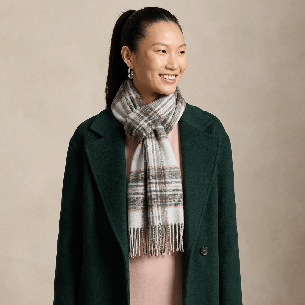 Edinburgh 100% Lambswool Scarf – Premium Soft Wool Wrap - ROYAL STEWART VINTAGE DUCK EGG