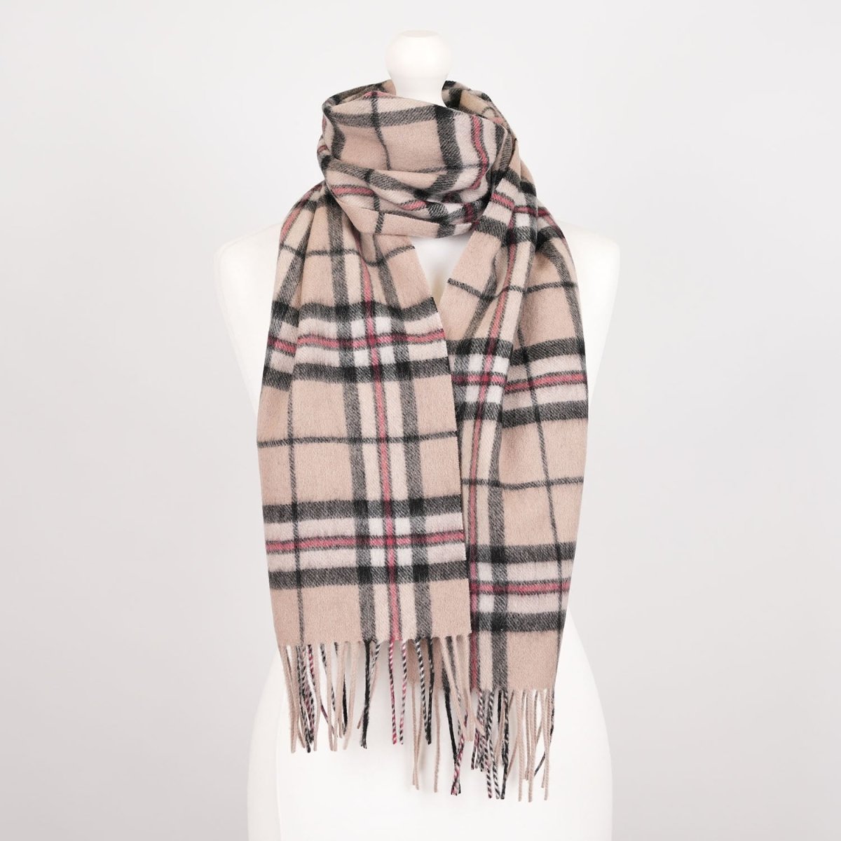 Edinburgh 100% Lambswool Scarf – Premium Soft Wool Wrap - THOMSON LIGHT BEIGE