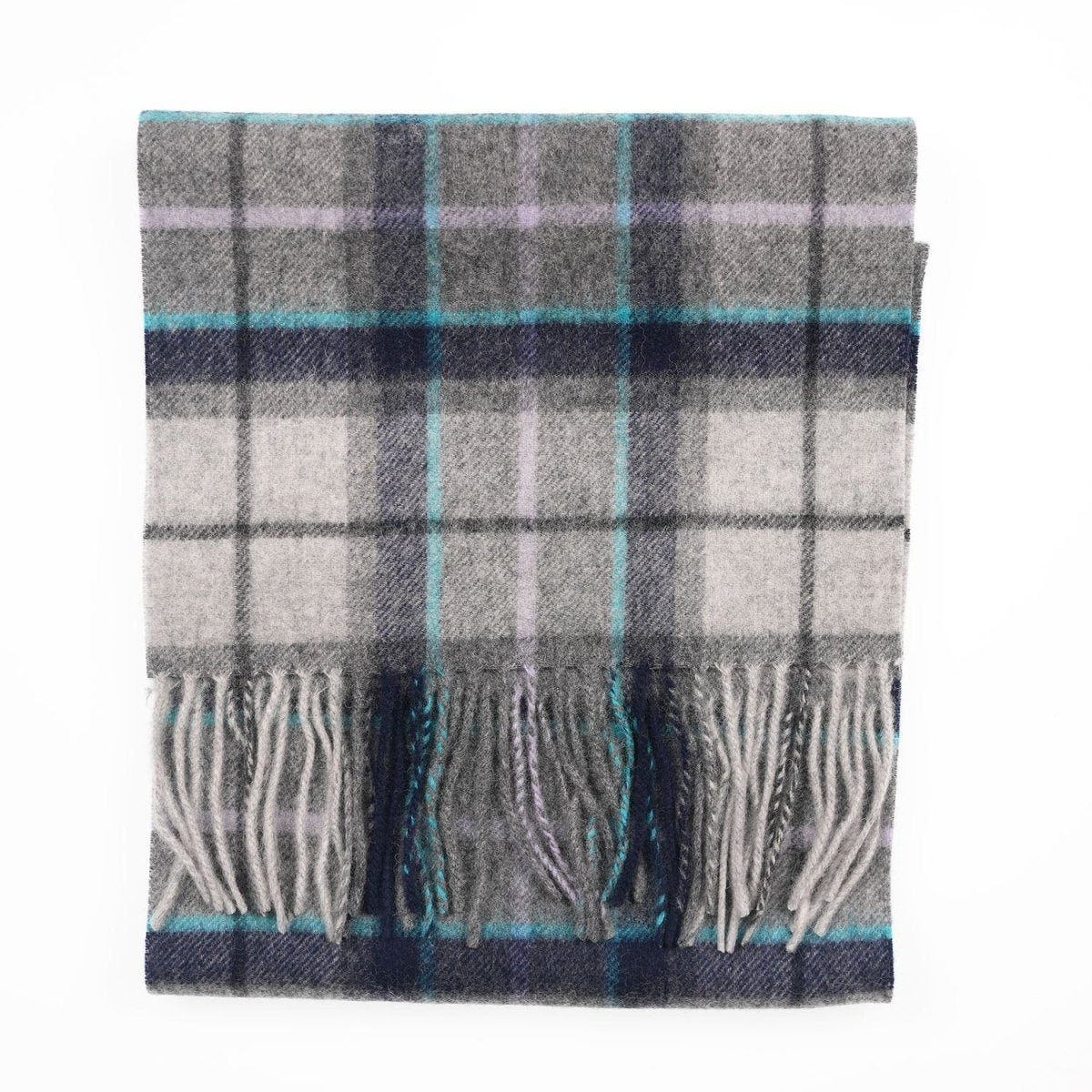 Edinburgh 100% Lambswool Scarf – Premium Soft Wool Wrap - TWEED TARTAN DOVER/GREY CHECK