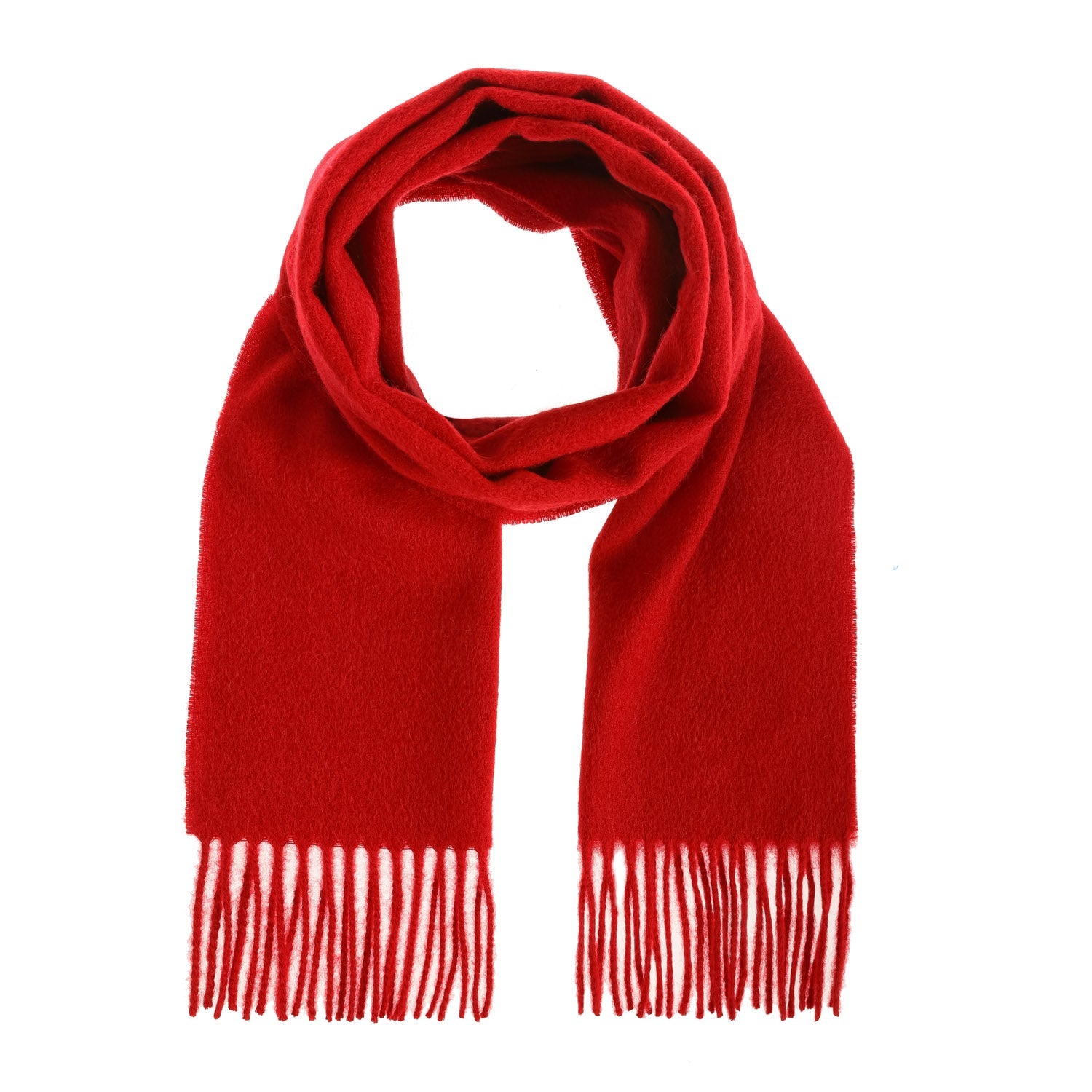 Edinburgh 100% Lambswool Scarf – Premium Soft Wool Wrap - RED ROUGE