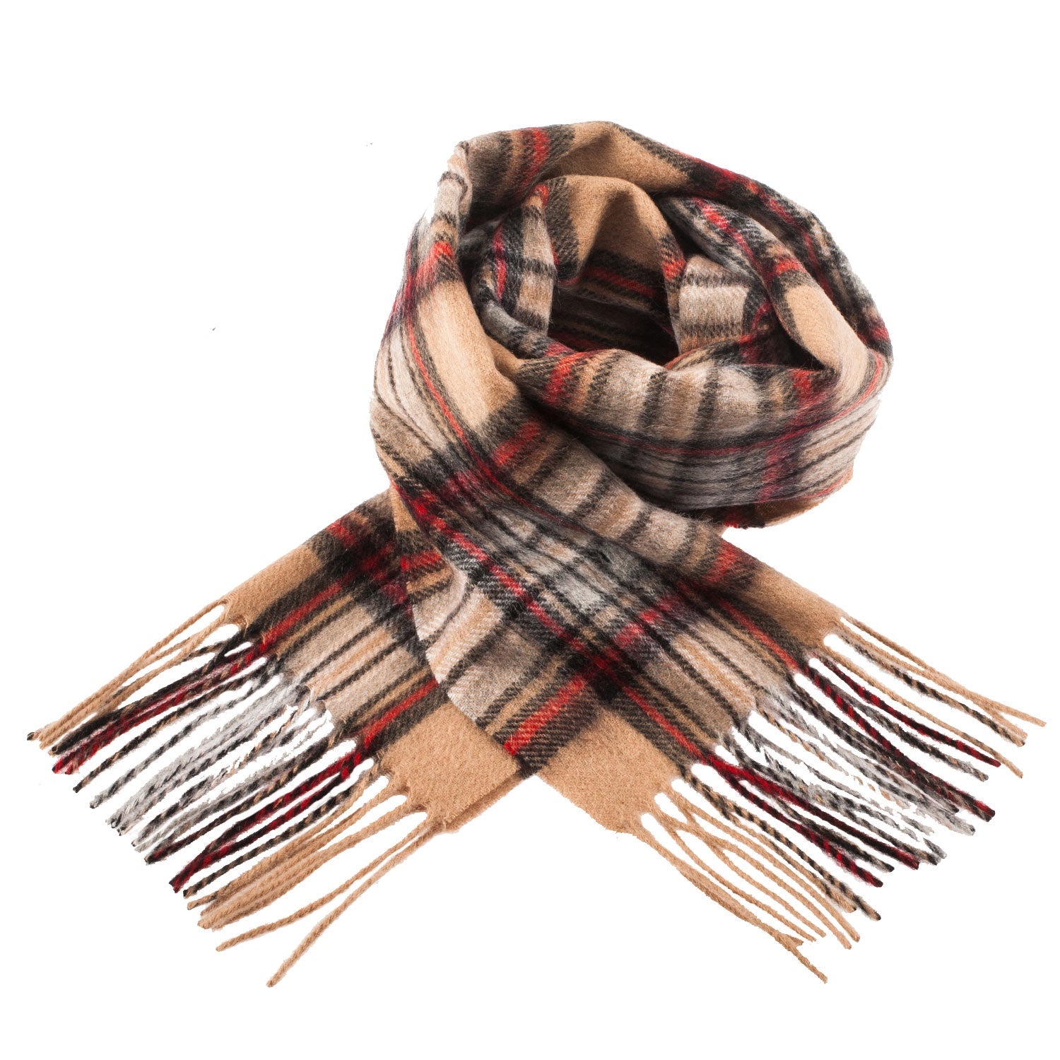 Edinburgh 100% Lambswool Scarf – Premium Soft Wool Wrap - STEWART CAMEL