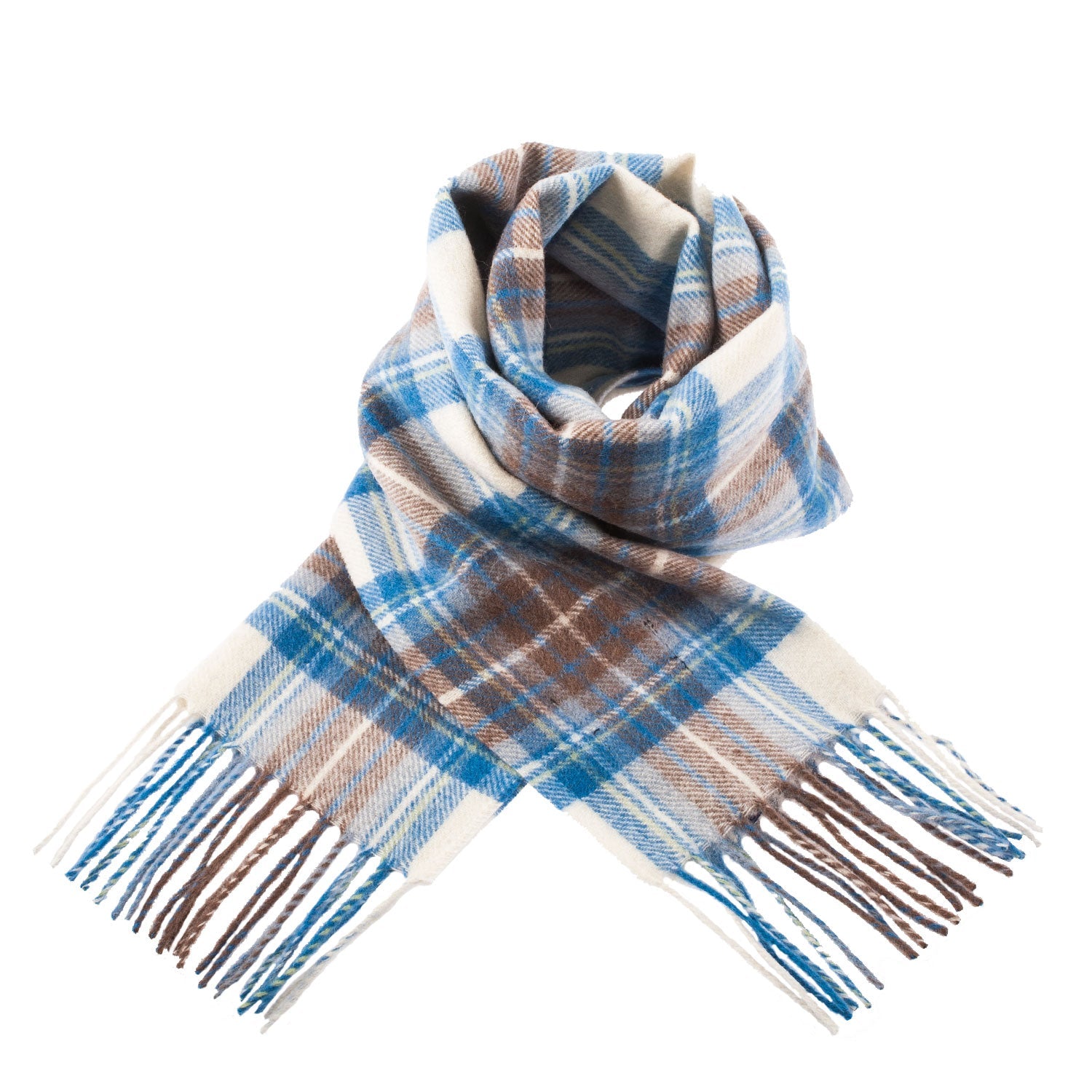 Edinburgh 100% Lambswool Scarf – Premium Soft Wool Wrap - STEWART MUTED BLUE