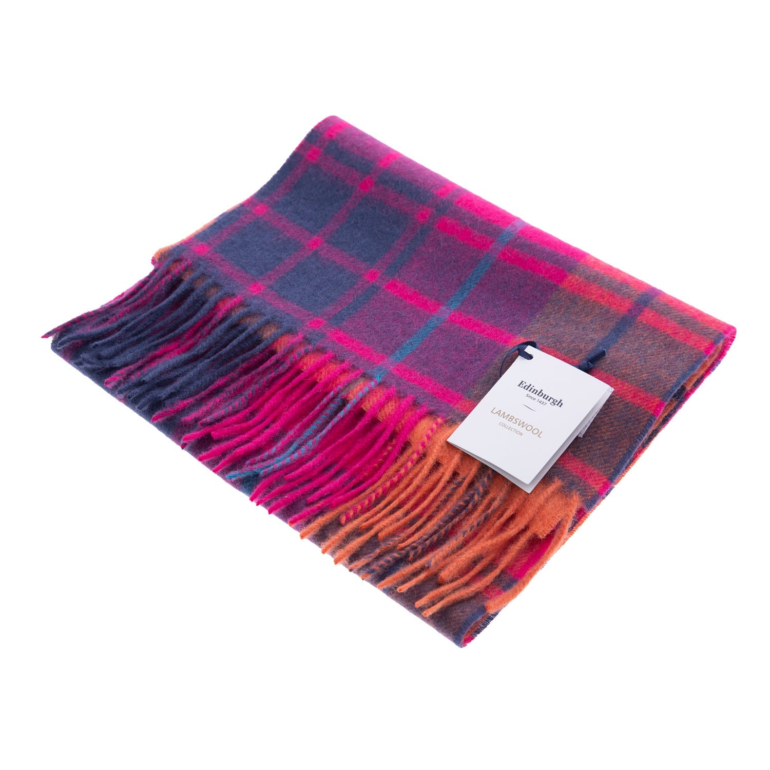 Edinburgh 100% Lambswool Scarf – Premium Soft Wool Wrap - MILL CHECK JAZZ