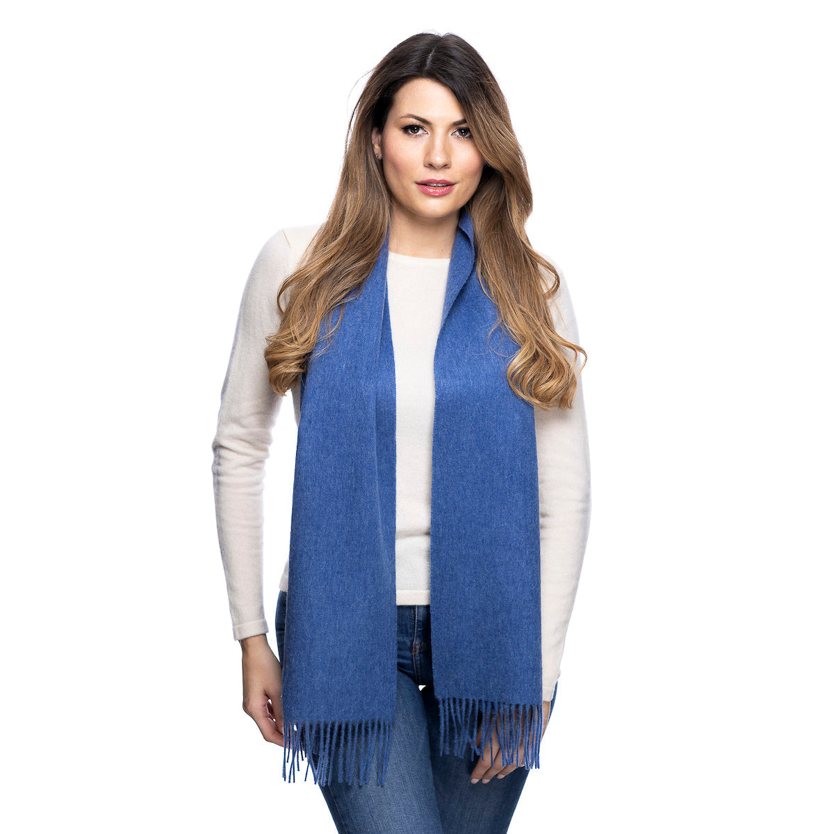 Edinburgh 100% Lambswool Scarf – Premium Soft Wool Wrap - SOFT DENIM