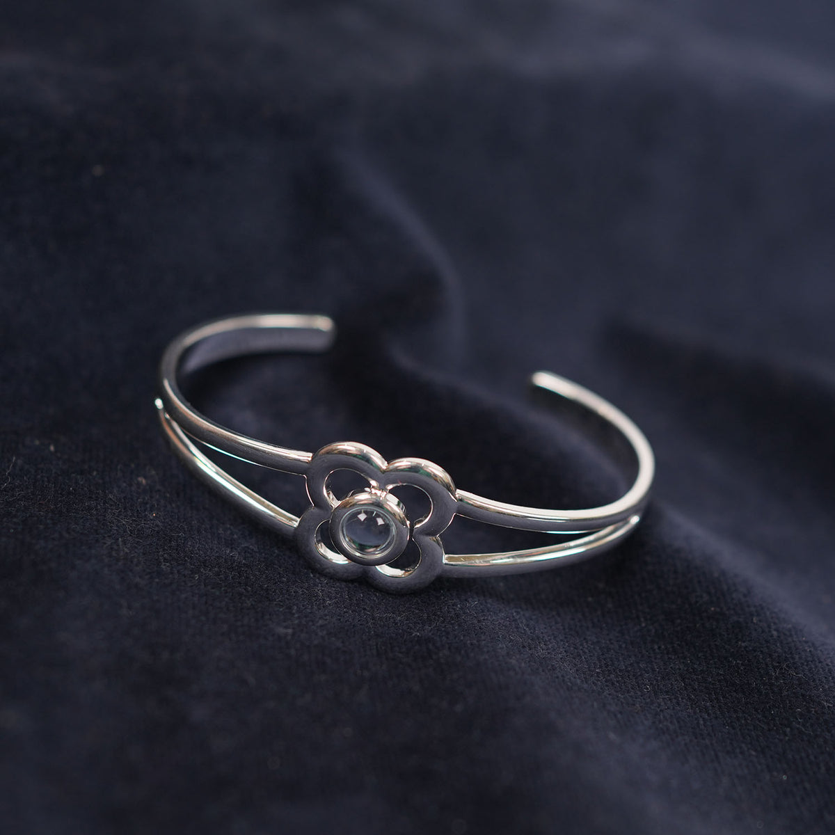 Art Pewter Birthstone Bangle - Silver Plated Pewter - Made in Scotland - December (Turquoise)