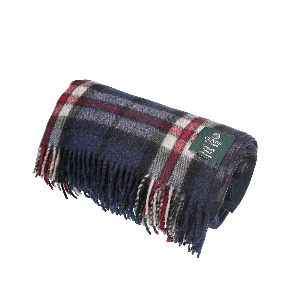 Scottish Tartan Wool-Blend Blanket Throw – Highland Comfort - Highland Wool Blend Tartan Blanket Throw - THOMSON NAVY