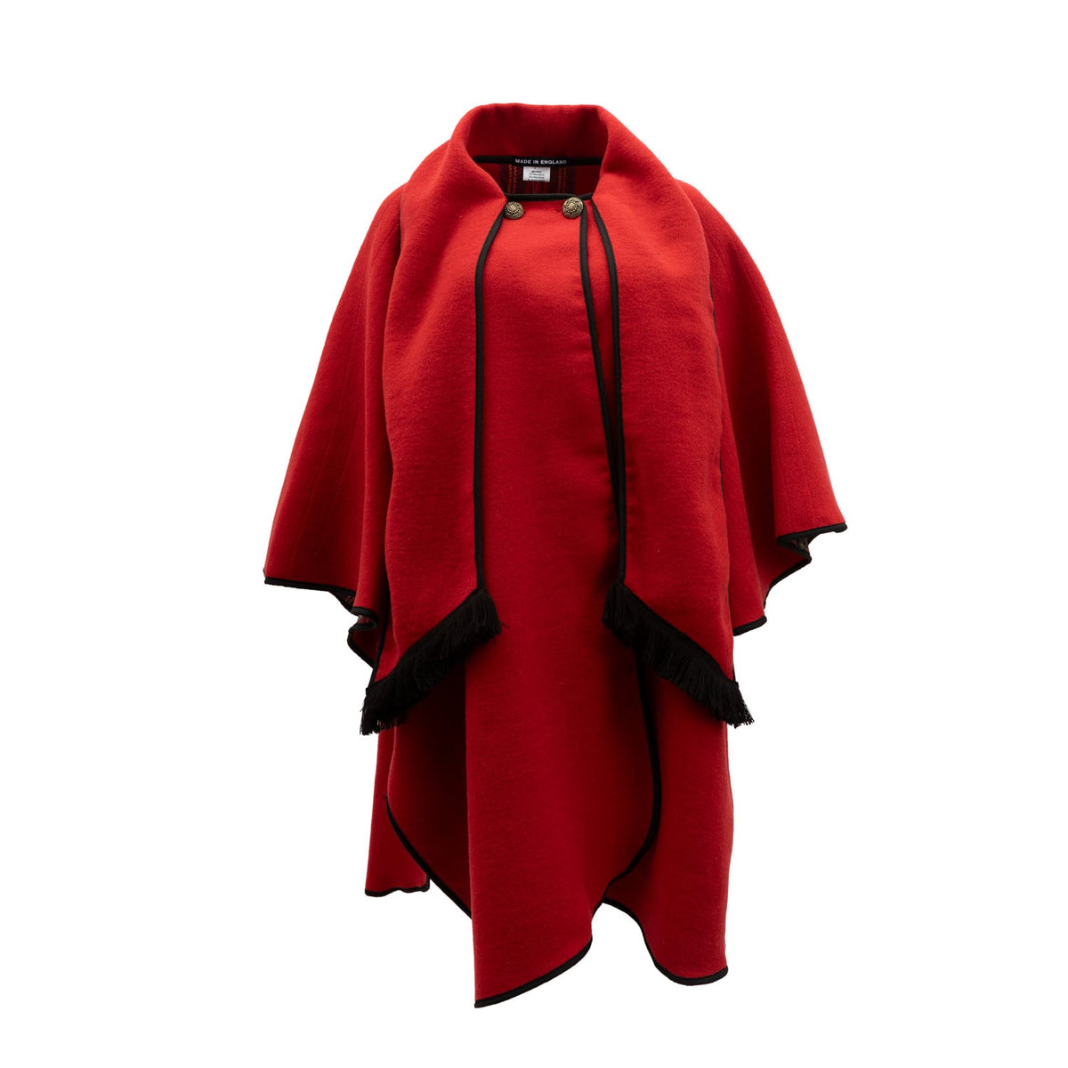 Heritage of Scotland Ladies Warm Reversible Wool Blend Cape - RED/ROYAL STEWART