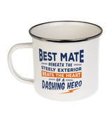 Enamel Personalised Camping Style Mug Best Man Flask Pewter