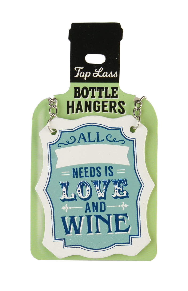 Top Lass Bottle Hangers Blank White Wine