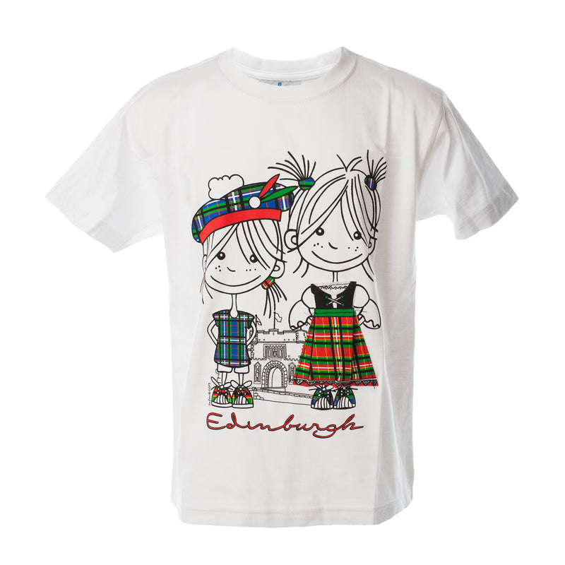 Appli. Traditional Dress Kids T-Shirt White