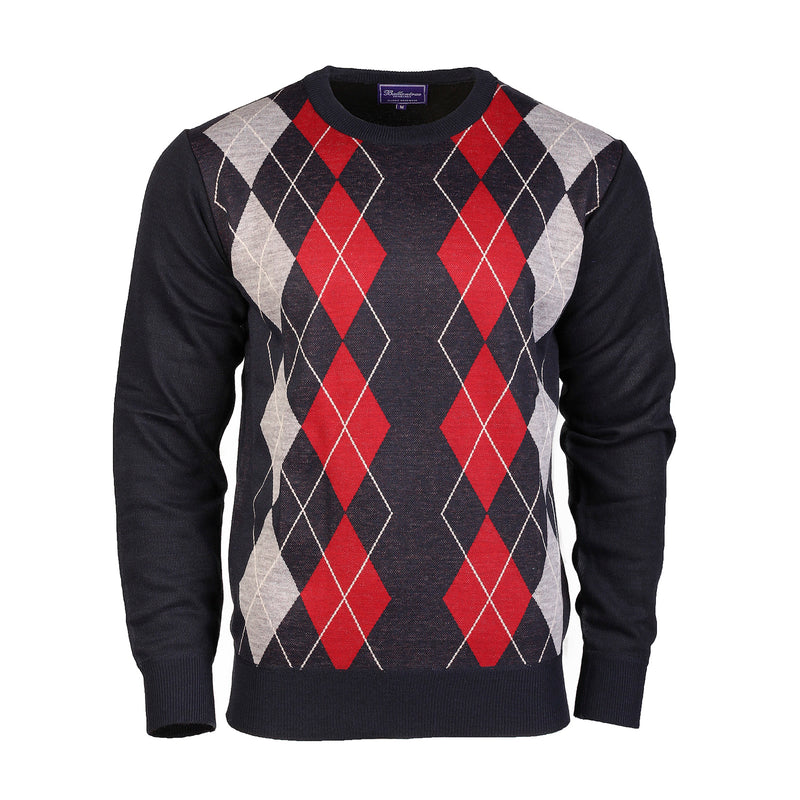 Argyle Ballantrae Jumper Crew Neck Navy