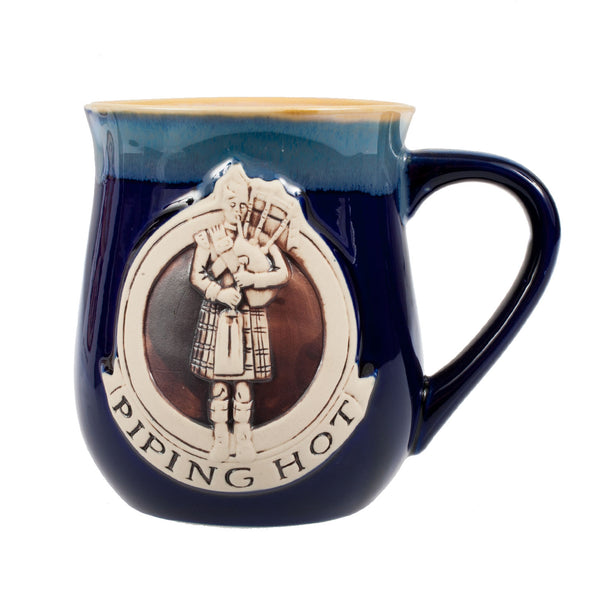 Stoneware Mug Piping Hot Blue