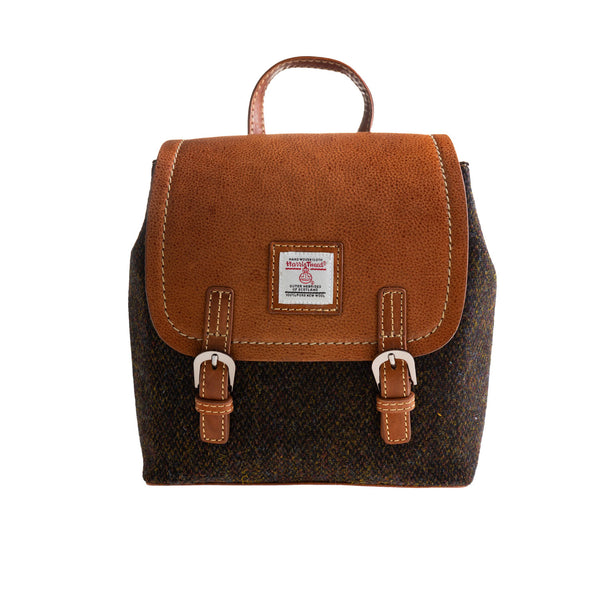 Ladies Ht Leather Small Backpack Dark Brown Barleycorn / Tan