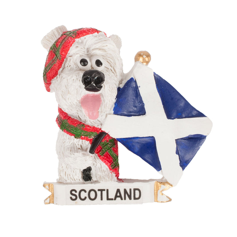 Fridge Magnet Westie With Flag
