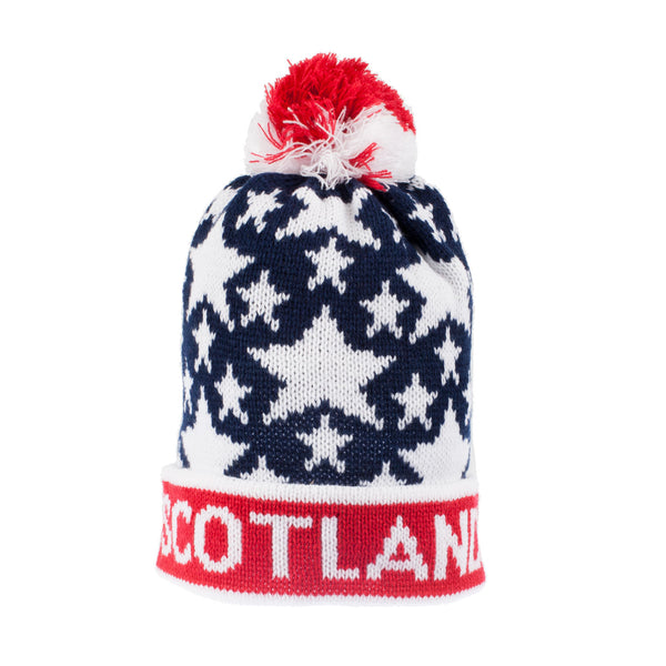 Ski Hat Navy Red-White Stars/Scotland