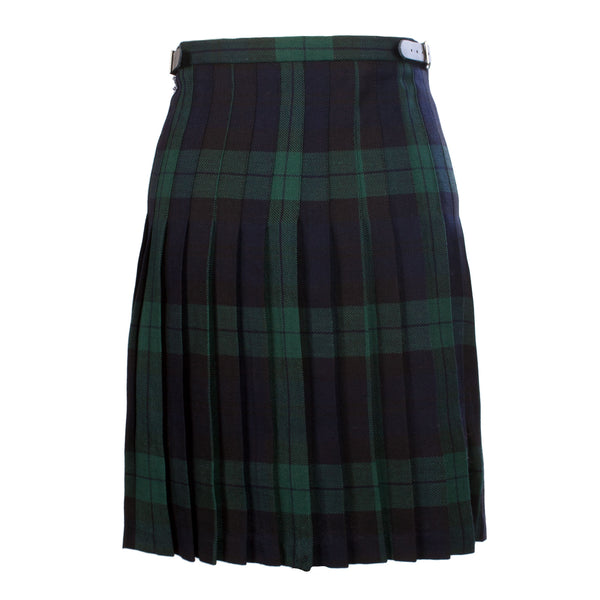 Ladies Knee Length Tartan Kilted Skirt Black Watch