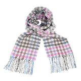 Cashmere Large Houndstooth Check Scarf White