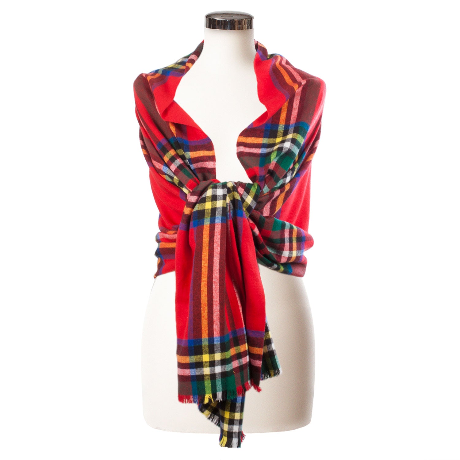 Brushed Tartan Cotton Scarf Stewart Royal