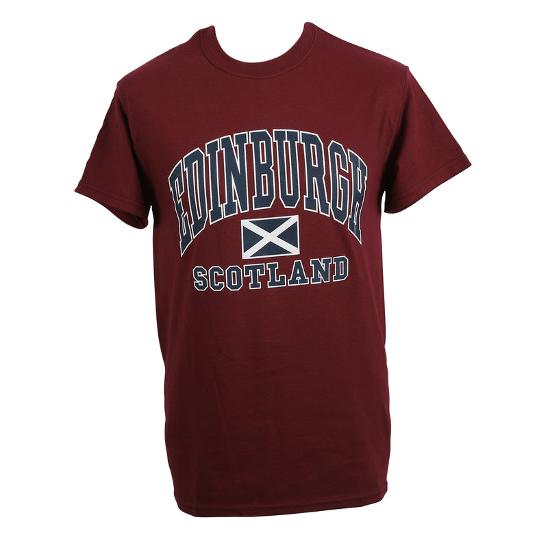 Edinburgh Harvard Print T-Shirt Maroon
