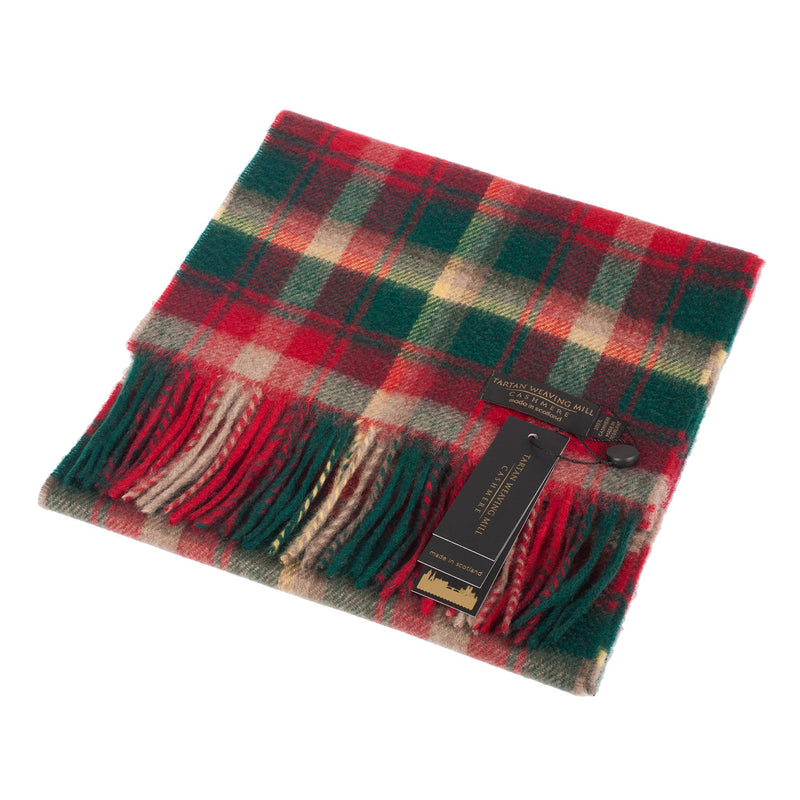 100% Cashmere Scarf Made In Scotland Dark Maple