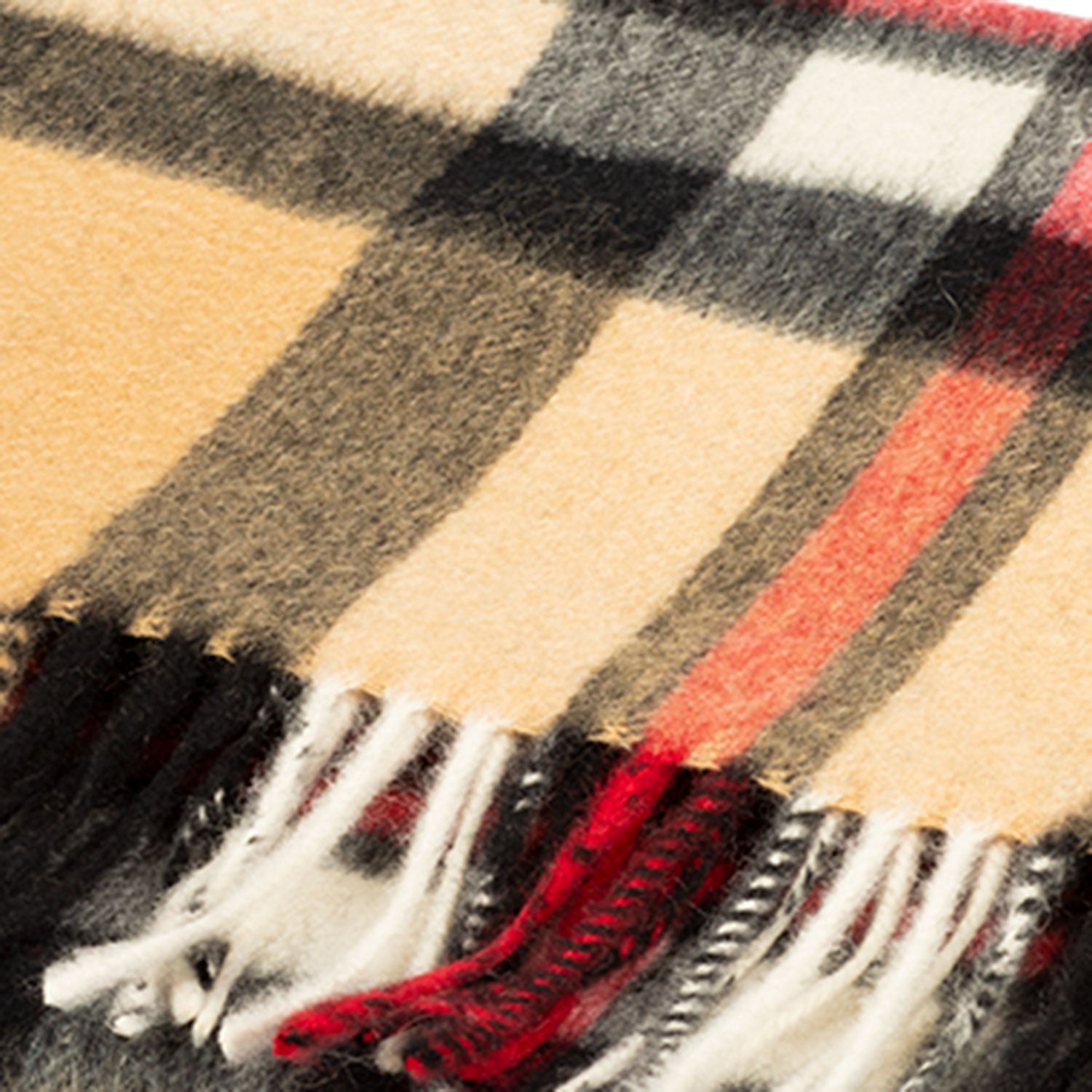 100% Cashmere Wide Tartan Scarf Thomson Camel