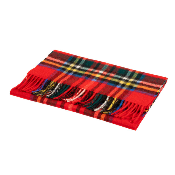 100% Cashmere Wide Tartan Scarf Stewart Royal