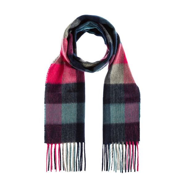 100% Cashmere Scarf Made In Scotland Cubes Heather