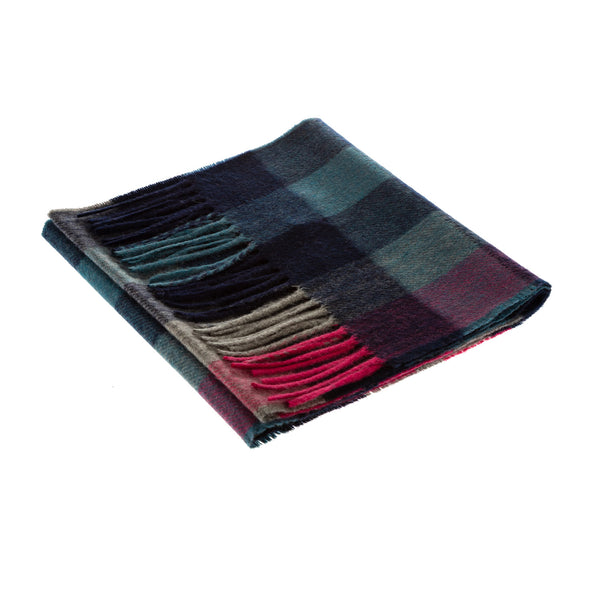 100% Cashmere Scarf Made In Scotland Cubes Heather