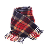 Balmoral 100% Cashmere Woven Scarf Navy/Red